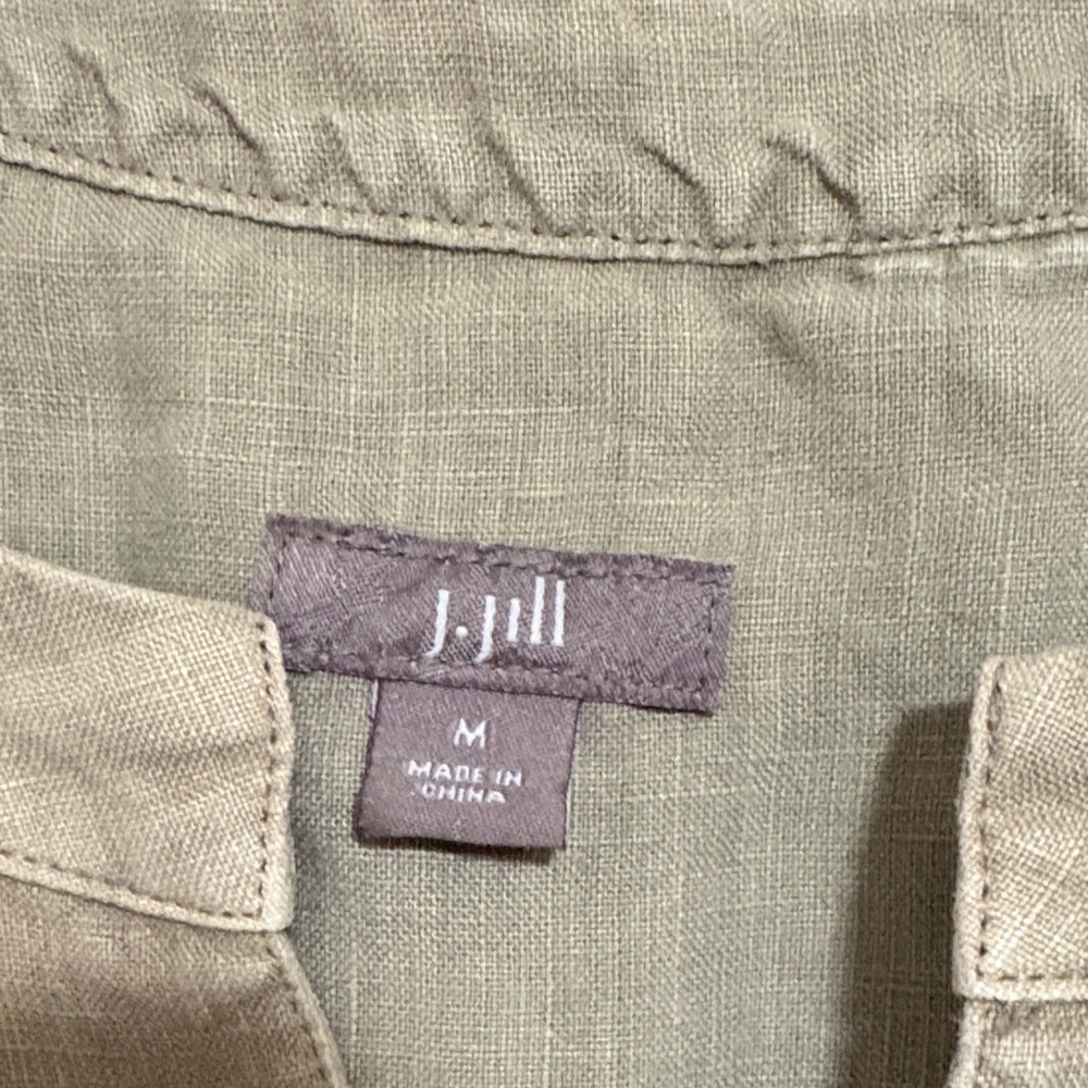J. Jill Sleeveless Light Khaki Linen Maxi Dress - Picture 2 of 4
